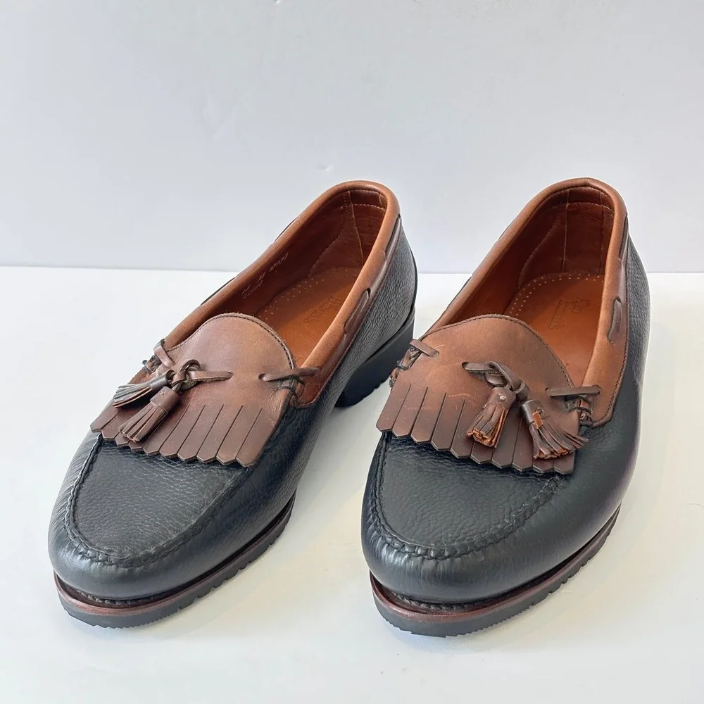 Allen Edmonds Nashua Kiltie Leather Tassel Mens Loafer Size 13 Brown Black